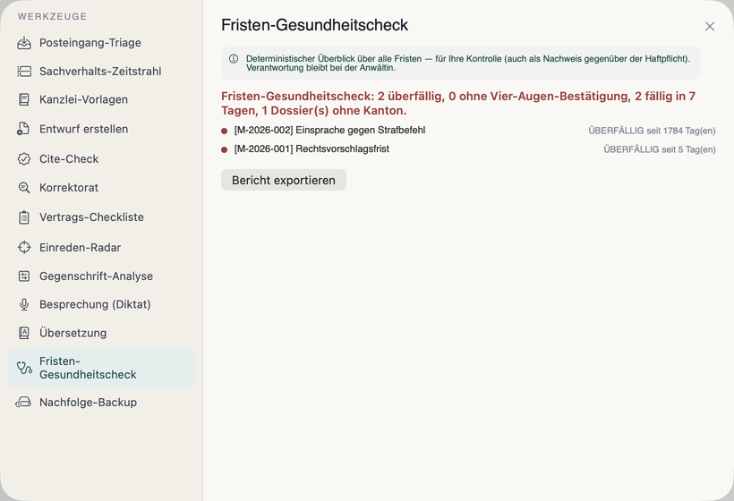 Check-up dei termini — screenshot