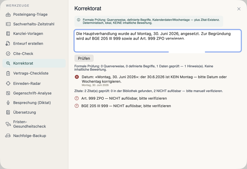 Revisione — screenshot