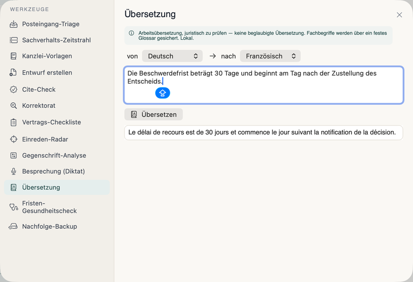 Traduzione — screenshot
